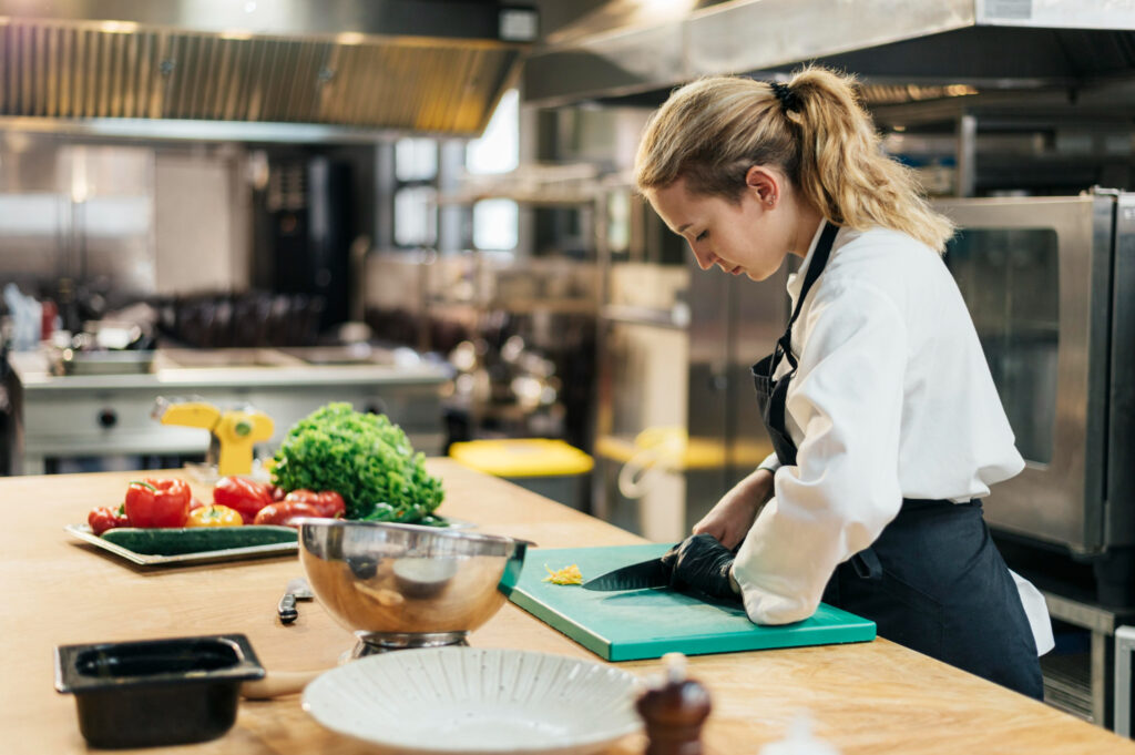 Vibrant workplace canteen setup with nutritious meals at an Abu Dhabi office