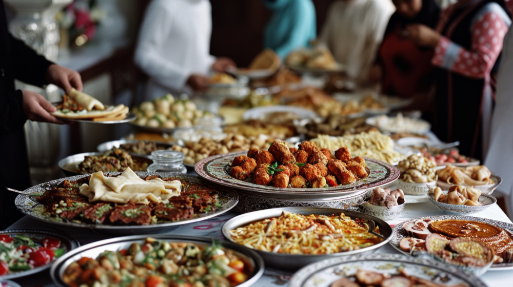 Professional corporate food catering in Abu Dhabi with elegant dining setup for business events